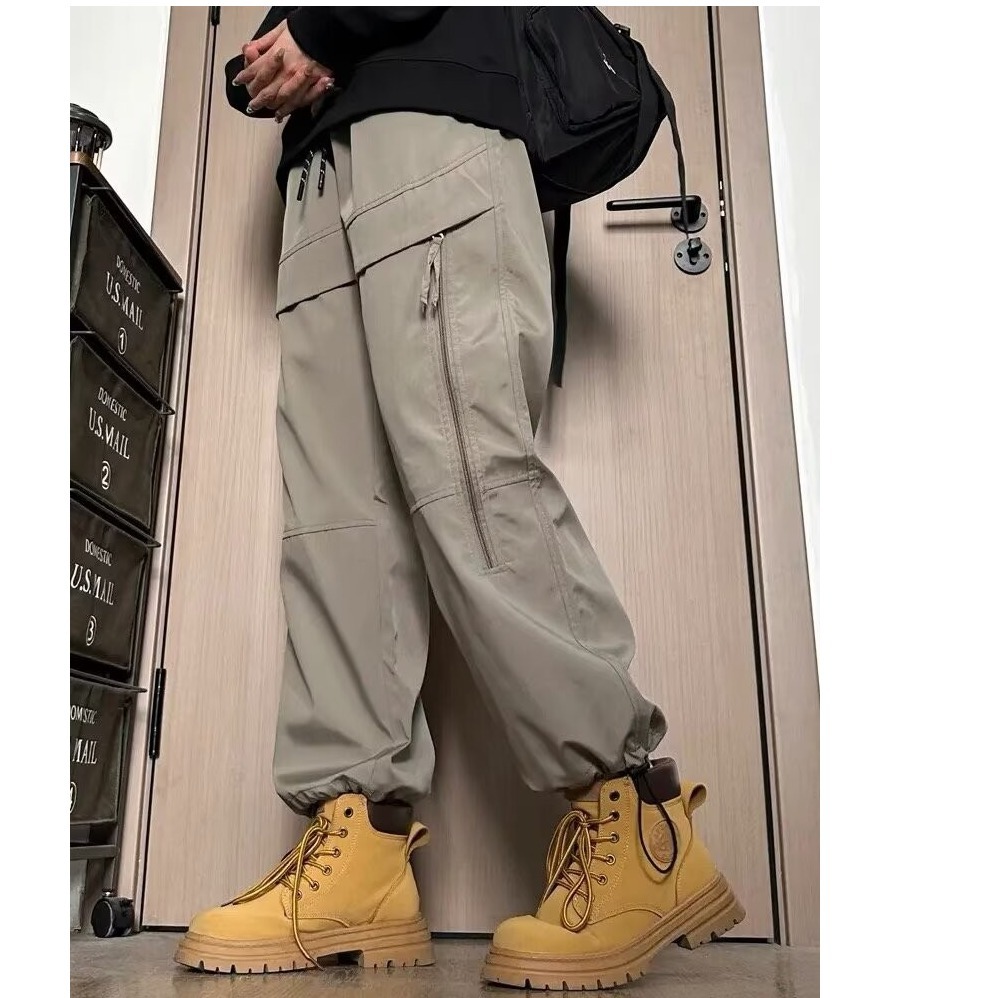 Autumn and winter outdoor windproof and waterproof overalls men's assault pants trousers zipper decoration street pants men's casual pants