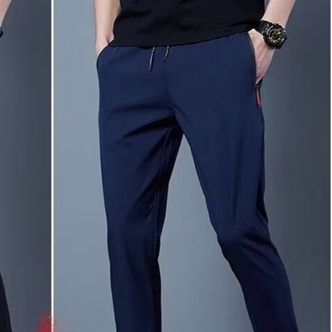 velvet casual pants for men in autumn and winter slim quick-drying pants for stretch sports pants for youth straight large size loose boys