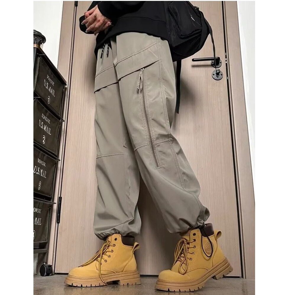 Autumn and winter outdoor windproof and waterproof overalls men's assault pants trousers zipper decoration street pants men's casual pants