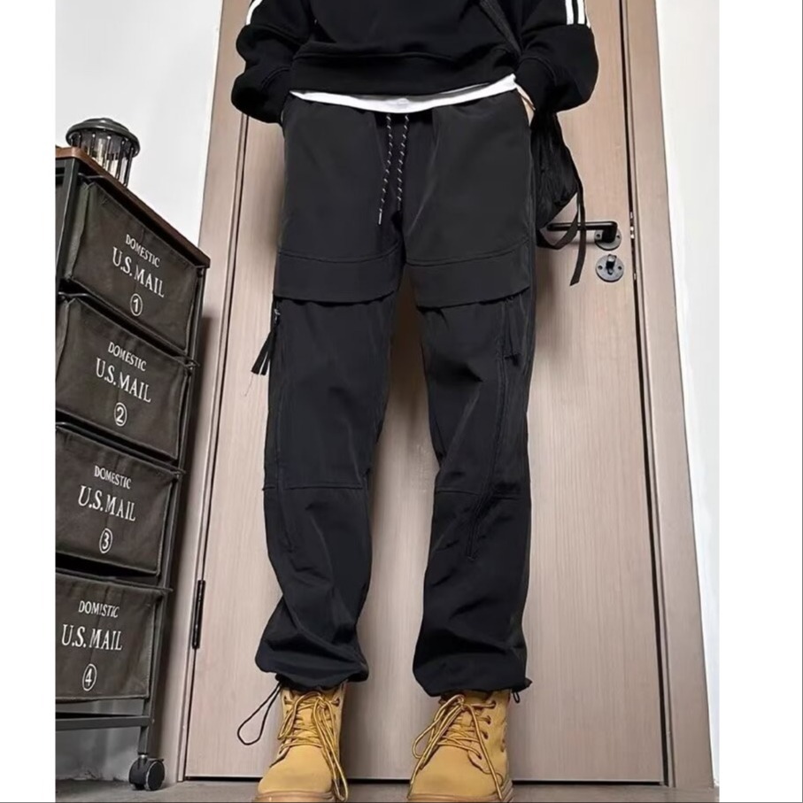 Autumn and winter outdoor windproof and waterproof overalls men's assault pants trousers zipper decoration street pants men's casual pants