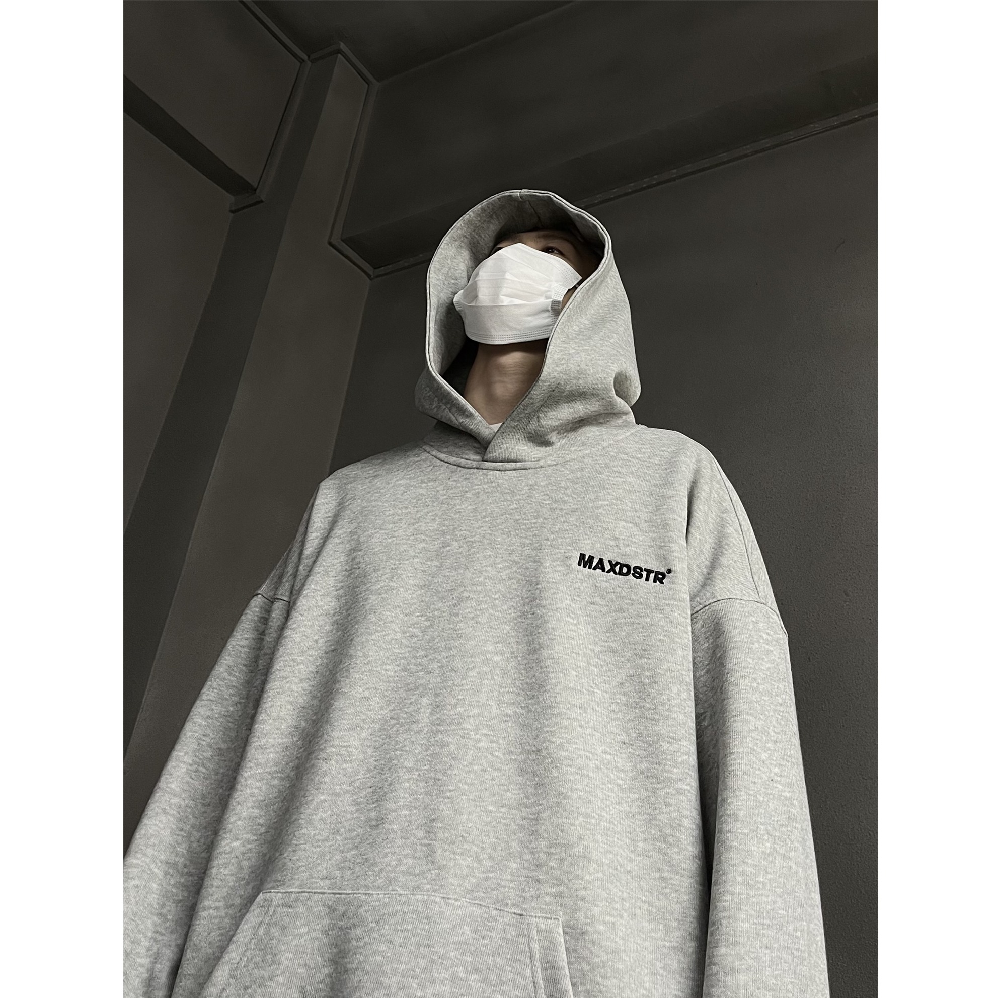 Trendy couple embroidered hooded sweatshirts for men and women, autumn American retro high street loose jackets