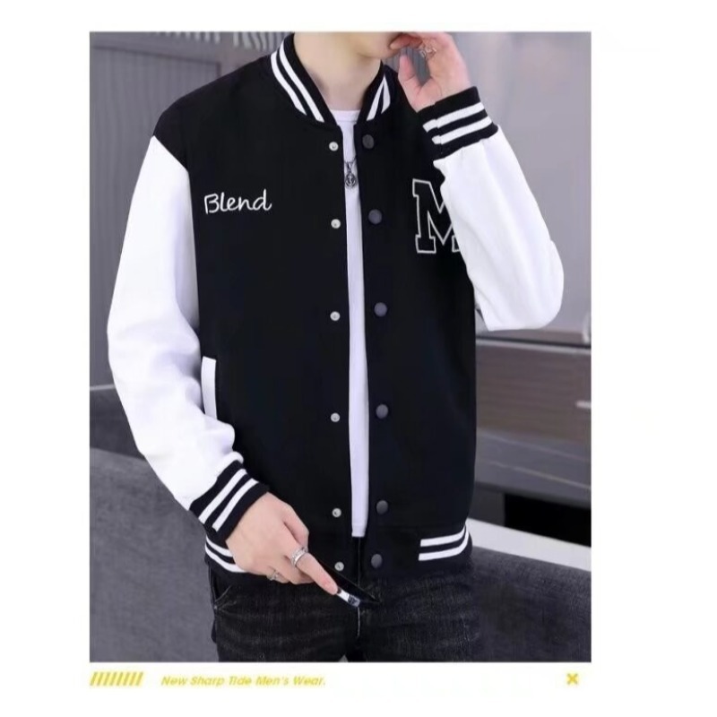 Spring and Autumn Men's Casual Jacket Fashion Trend Versatile Loose Jacket Trendy Brand Ins Pure Cotton Baseball Jacket Top