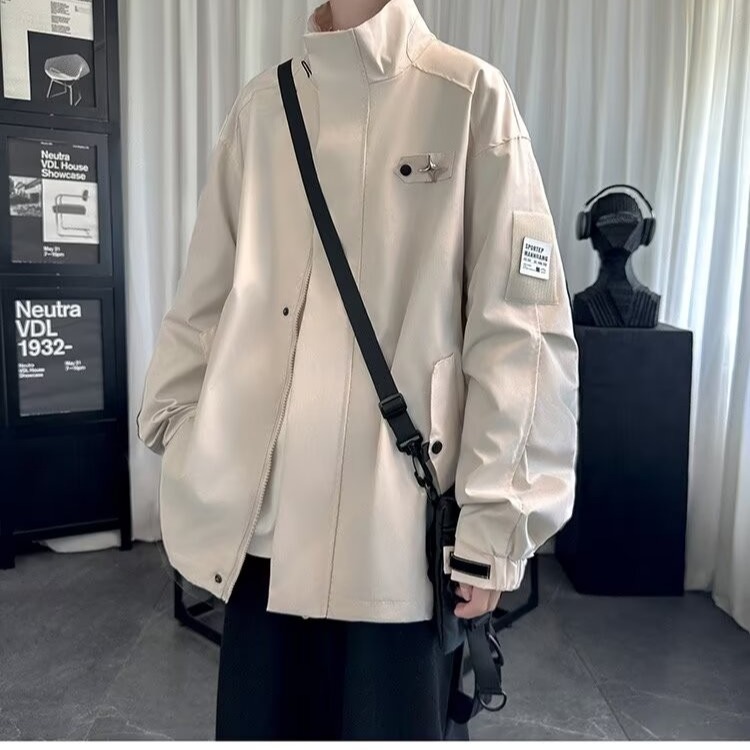 American metal buckle jacket, men's spring and autumn new outdoor mountaineering trendy brand versatile casual jacket