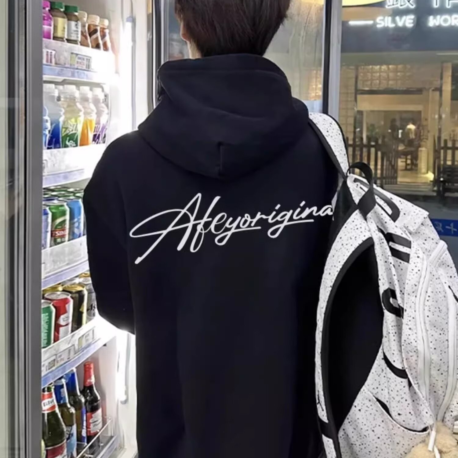 American high street letter print sweatshirt men's new heavy casual high-end long-sleeved hoodie