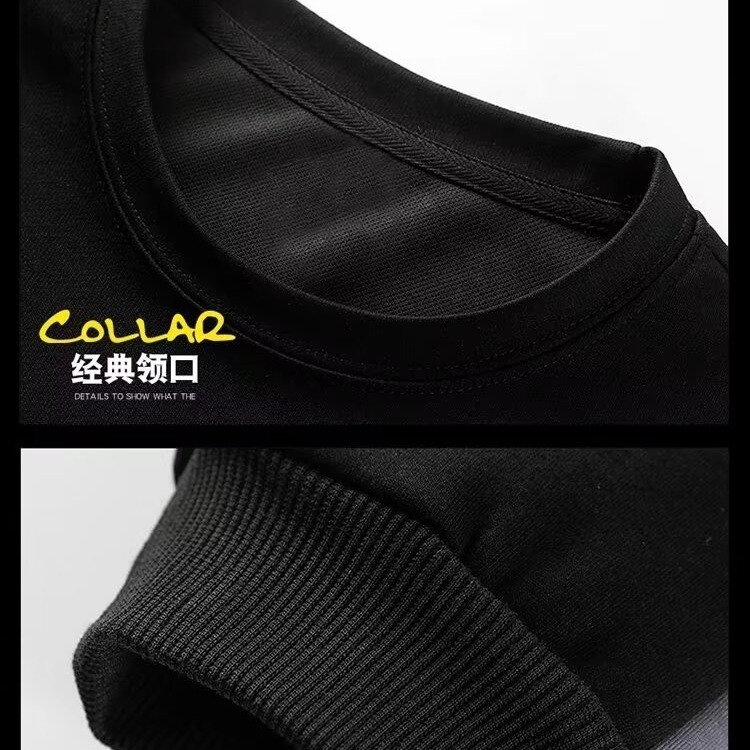 Niketon sweatshirt men's autumn youth loose splicing top casual pullover round neck spring and autumn sports long-sleeved T-shirt