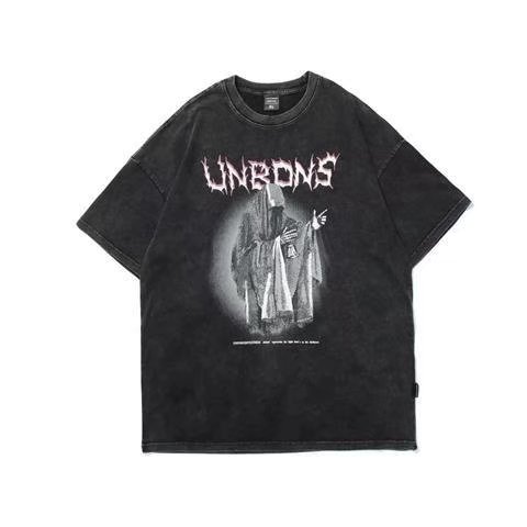 American retro short-sleeved T-shirt summer ins trendy old hip-hop half-sleeved loose hiphop street top
