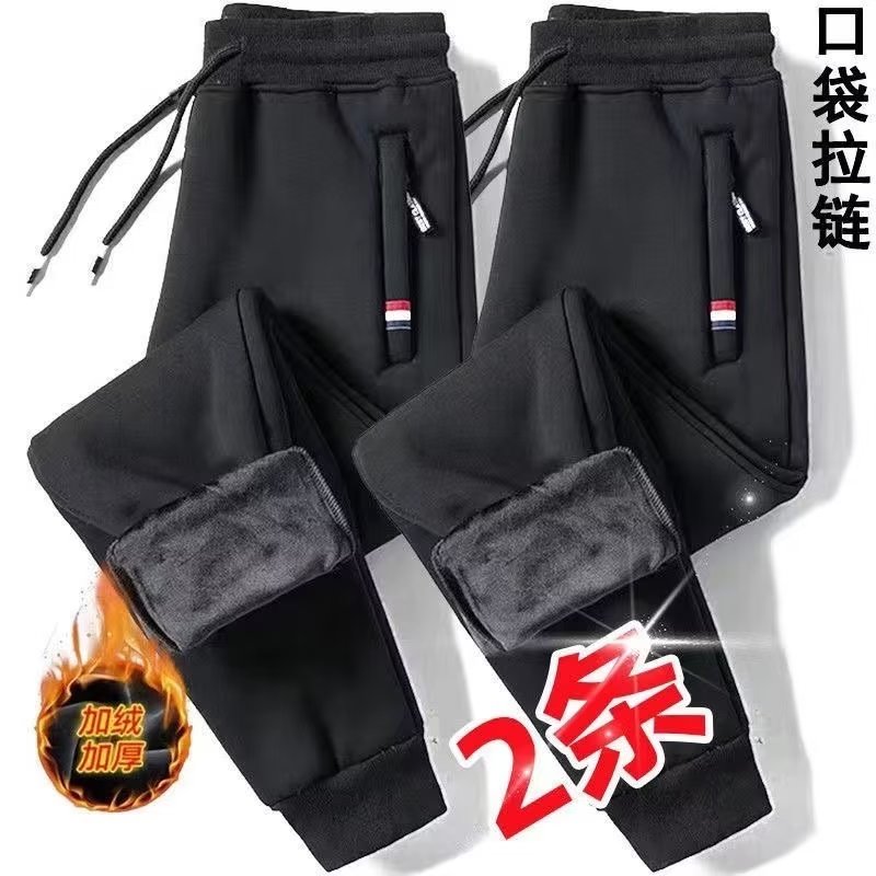 Popular sports pants for men, winter velvet casual trousers, loose outer wear for men and women, trendy brand leggings sweatpants