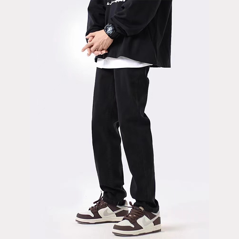 American basic jeans for men in autumn and winter black versatile loose straight pants Korean version ins high street casual pants