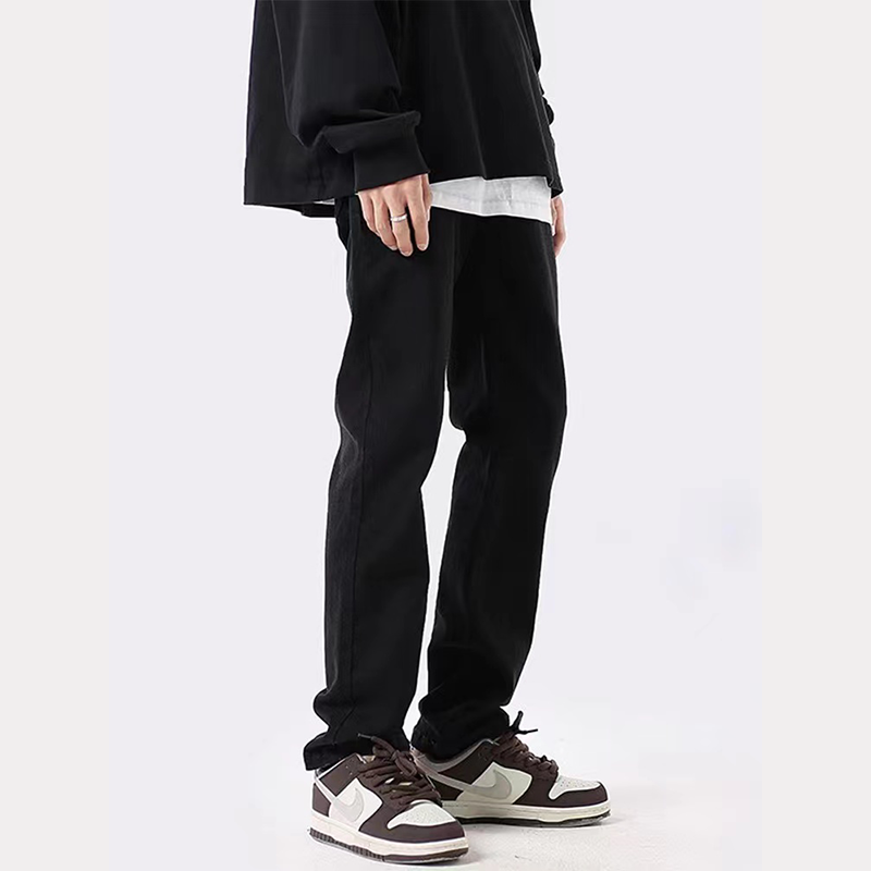 American basic jeans for men in autumn and winter black versatile loose straight pants Korean version ins high street casual pants