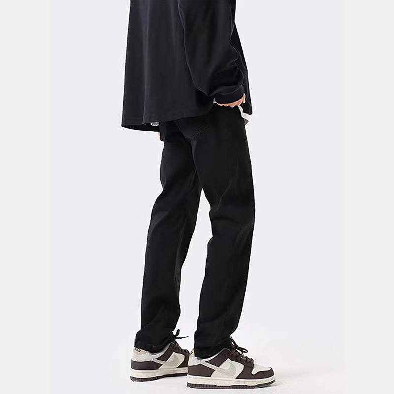 American basic jeans for men in autumn and winter black versatile loose straight pants Korean version ins high street casual pants