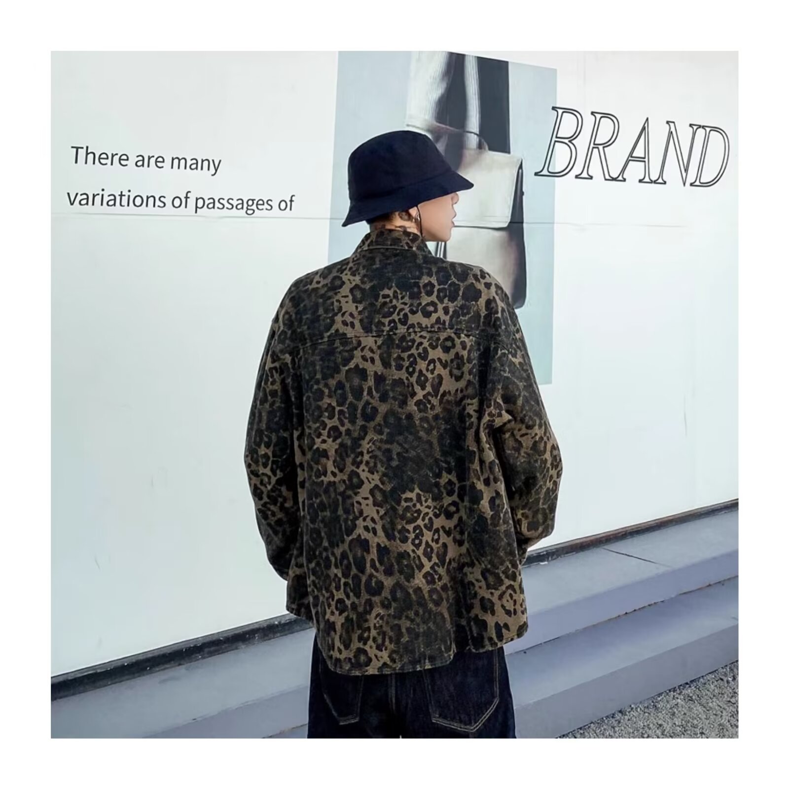 Spring retro high-end leopard pattern long-sleeved shirt men's niche metal button yuppie shirt jacket