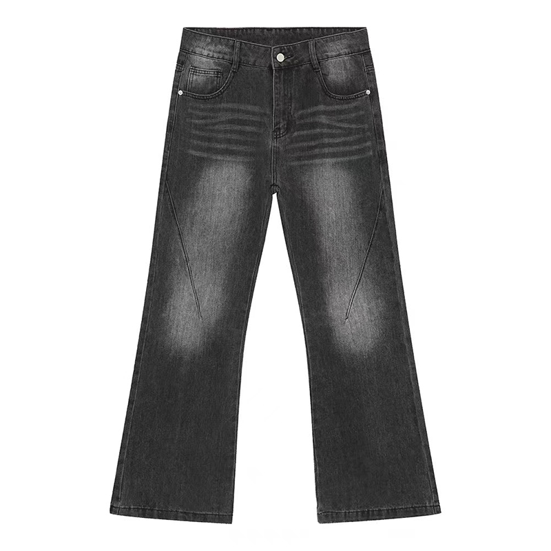 Spring and autumn American retro jeans, loose, handsome, casual wide-leg pants, trendy brand ins, high street, slightly flared pants for men