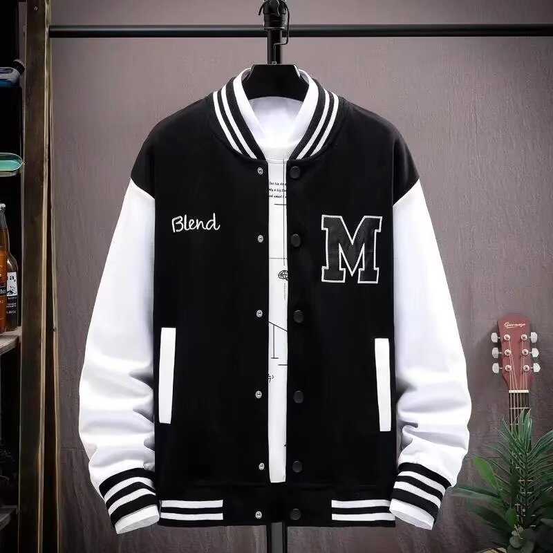 Spring and Autumn Men's Casual Jacket Fashion Trend Versatile Loose Jacket Trendy Brand Ins Pure Cotton Baseball Jacket Top