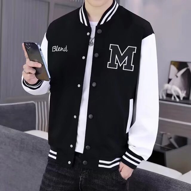 Spring and Autumn Men's Casual Jacket Fashion Trend Versatile Loose Jacket Trendy Brand Ins Pure Cotton Baseball Jacket Top