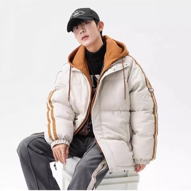 Regular style trendy long-sleeved youth loose-fitting winter cotton jacket men's thickened warm and cold-proof versatile hooded