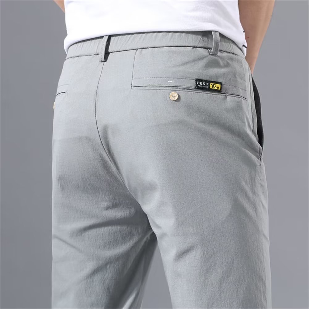 Men's casual pants in summer thin straight loose quick-drying men's pants versatile trendy trousers breathable stretch pants for men