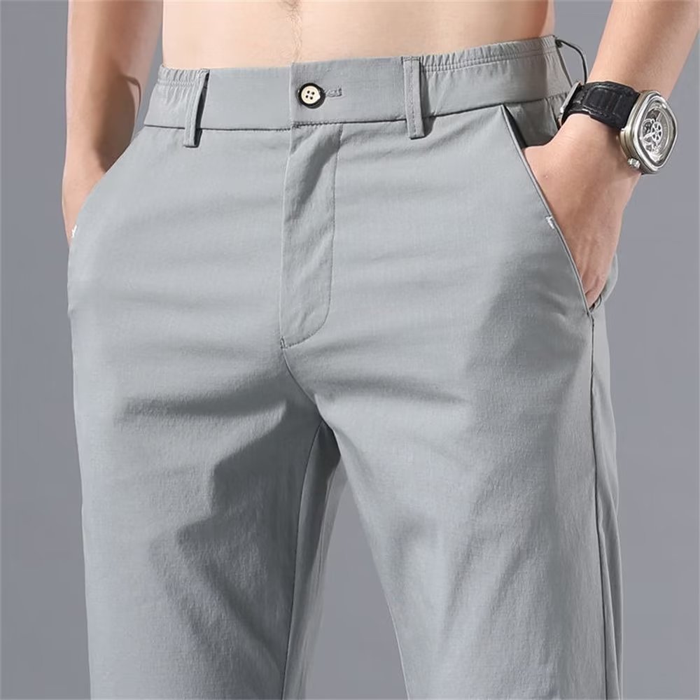 Men's casual pants in summer thin straight loose quick-drying men's pants versatile trendy trousers breathable stretch pants for men