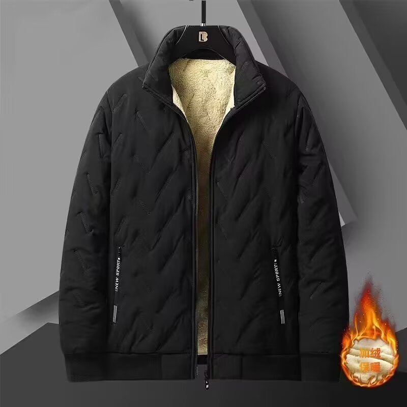 Winter cotton coat for men lamb velvet plus velvet thickened outdoor sports jacket windproof waterproof warm cotton coat for men