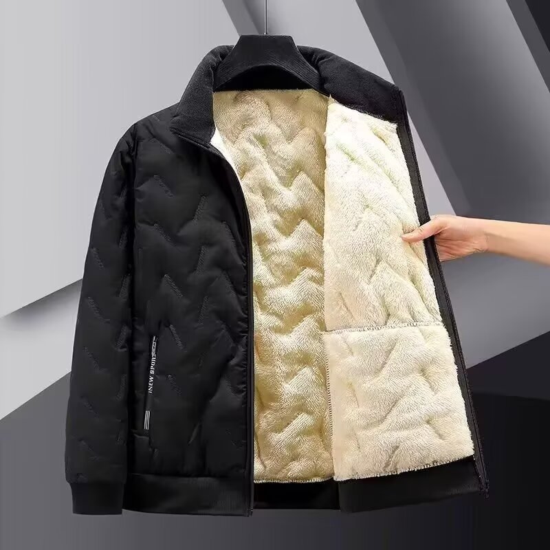 Winter cotton coat for men lamb velvet plus velvet thickened outdoor sports jacket windproof waterproof warm cotton coat for men