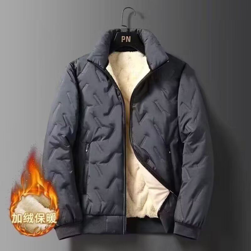 Winter cotton coat for men lamb velvet plus velvet thickened outdoor sports jacket windproof waterproof warm cotton coat for men