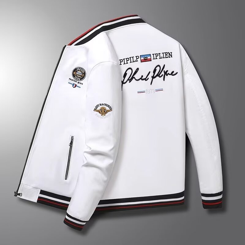 European station high-end little bee embroidery men's cotton thickened cold-resistant warm jacket autumn and winter slim jacket trendy