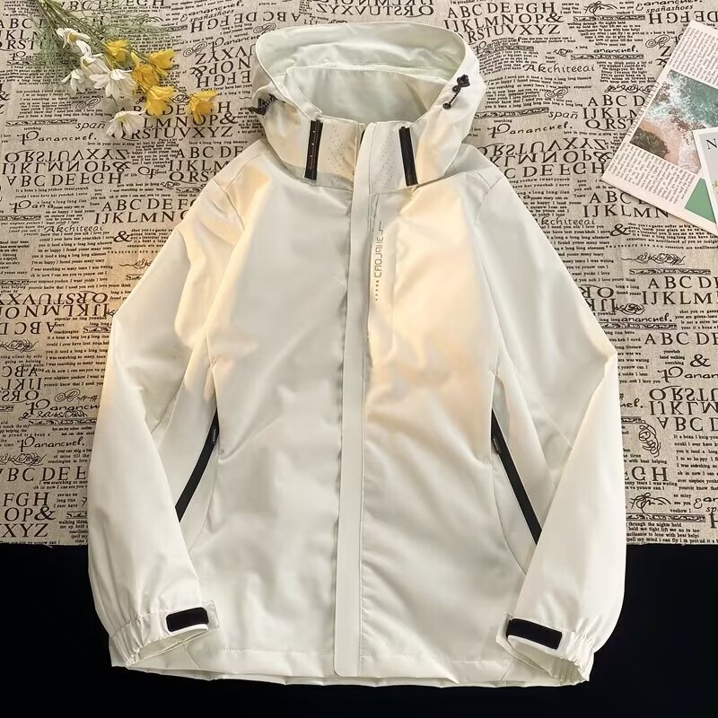 Teenagers new hooded assault jacket men and women spring and autumn functional style loose contrast color stitching waterproof jacket trendy