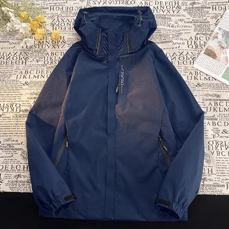 Teenagers new hooded assault jacket men and women spring and autumn functional style loose contrast color stitching waterproof jacket trendy