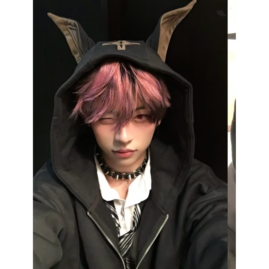 Reckless Doberman hooded sweatshirt men's autumn and winter trendy brand handsome loose couple cardigan jacket