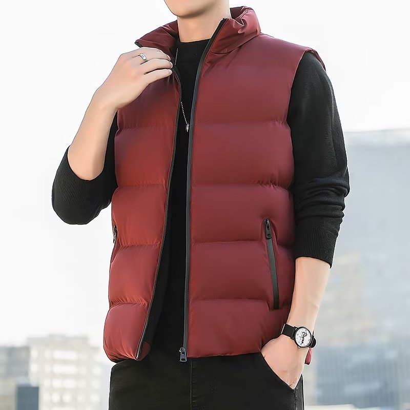 Men's thin down jacket new large-size casual vest vest vest shoulder loose version spring and autumn winter jacket