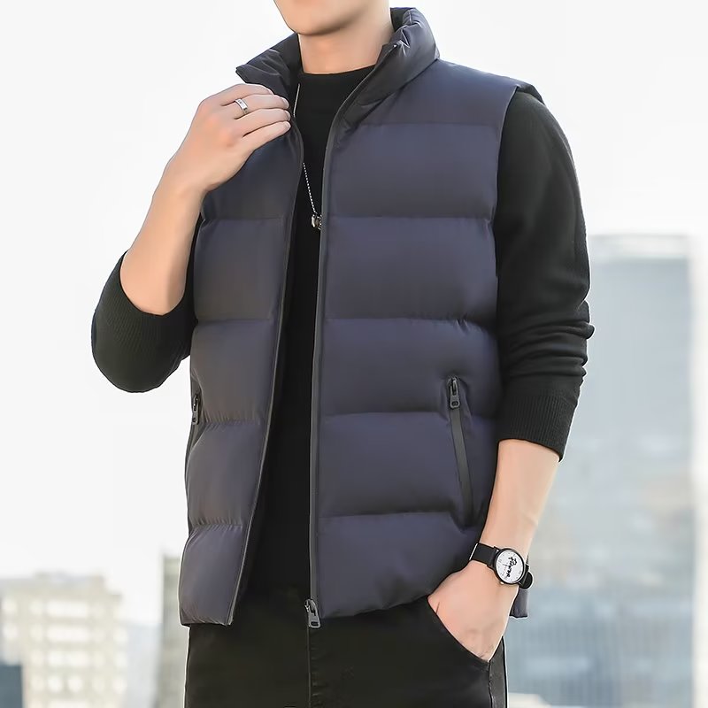 Men's thin down jacket new large-size casual vest vest vest shoulder loose version spring and autumn winter jacket