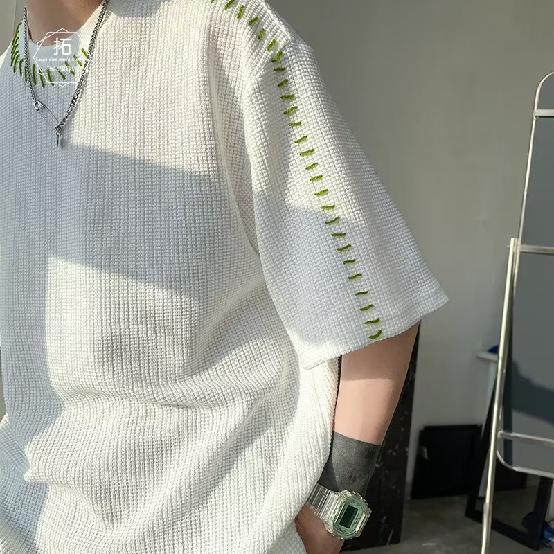 T-shirt fashion trendy brand five-quarter sleeve daily round neck new summer ins urban style men's trend standard youth popular