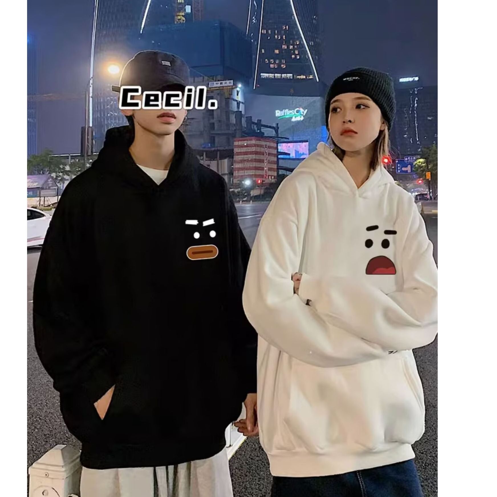 Harajuku Lazy Ins Japanese Fashion New Style Different Couple Sweatshirt Women's Hoodie Spring and Autumn Style Temperament