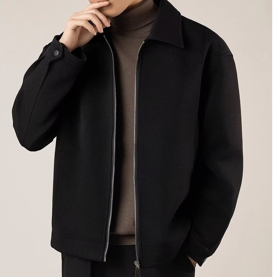 Autumn new jacket men's casual Korean style light mature style business men's high-end short style spring and autumn
