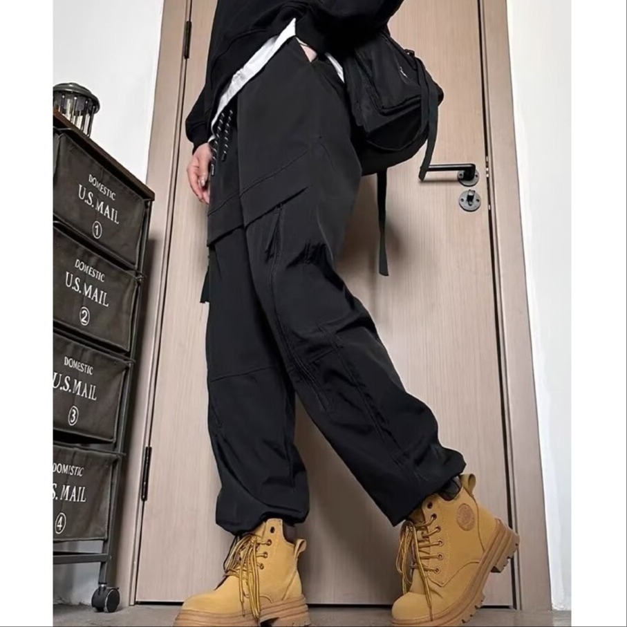 Autumn and winter outdoor windproof and waterproof overalls men's assault pants trousers zipper decoration street pants men's casual pants
