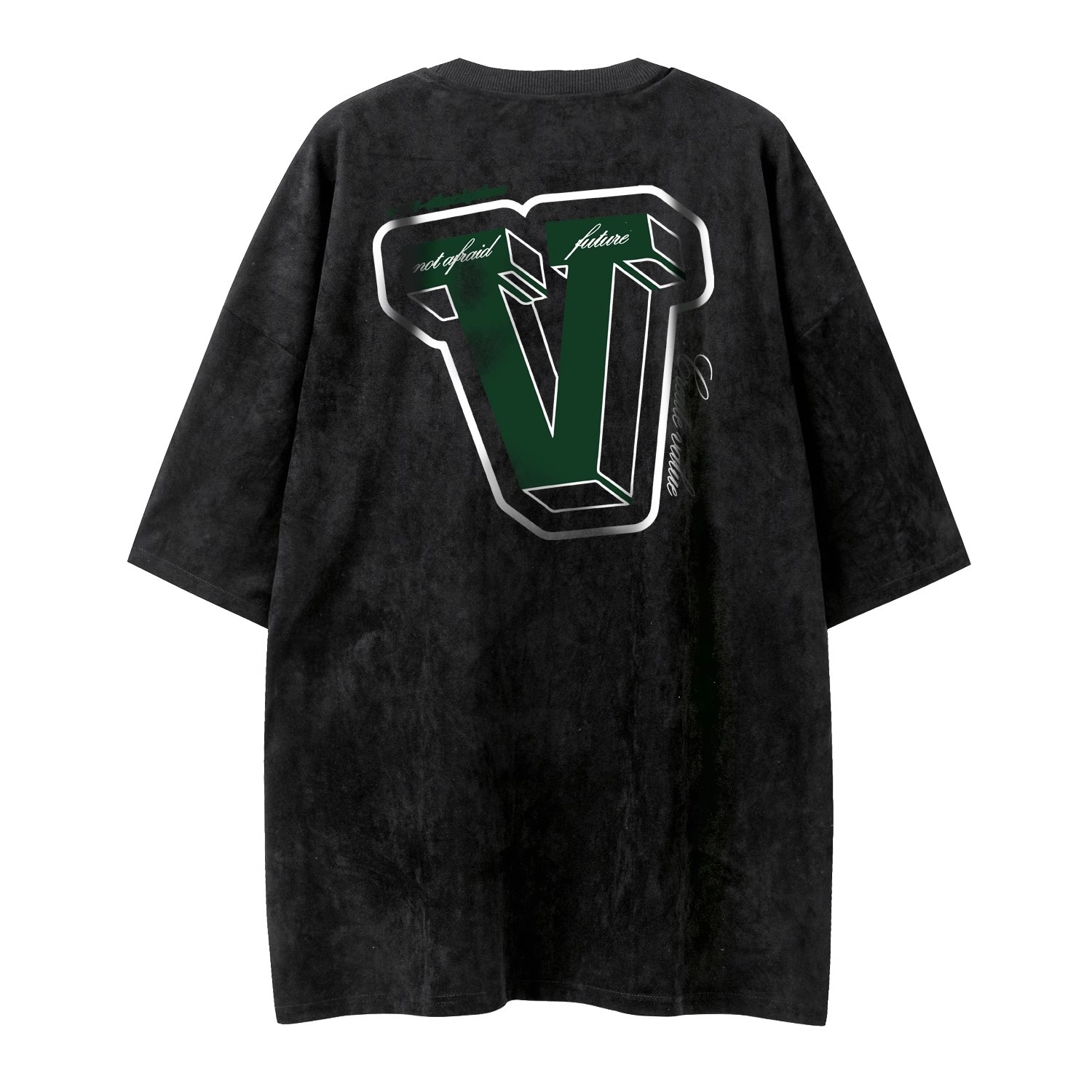 Trendy and versatile new Harajuku fashion trendy brand summer youth trendy ins round neck T-shirt trendy standard men's five-point sleeves