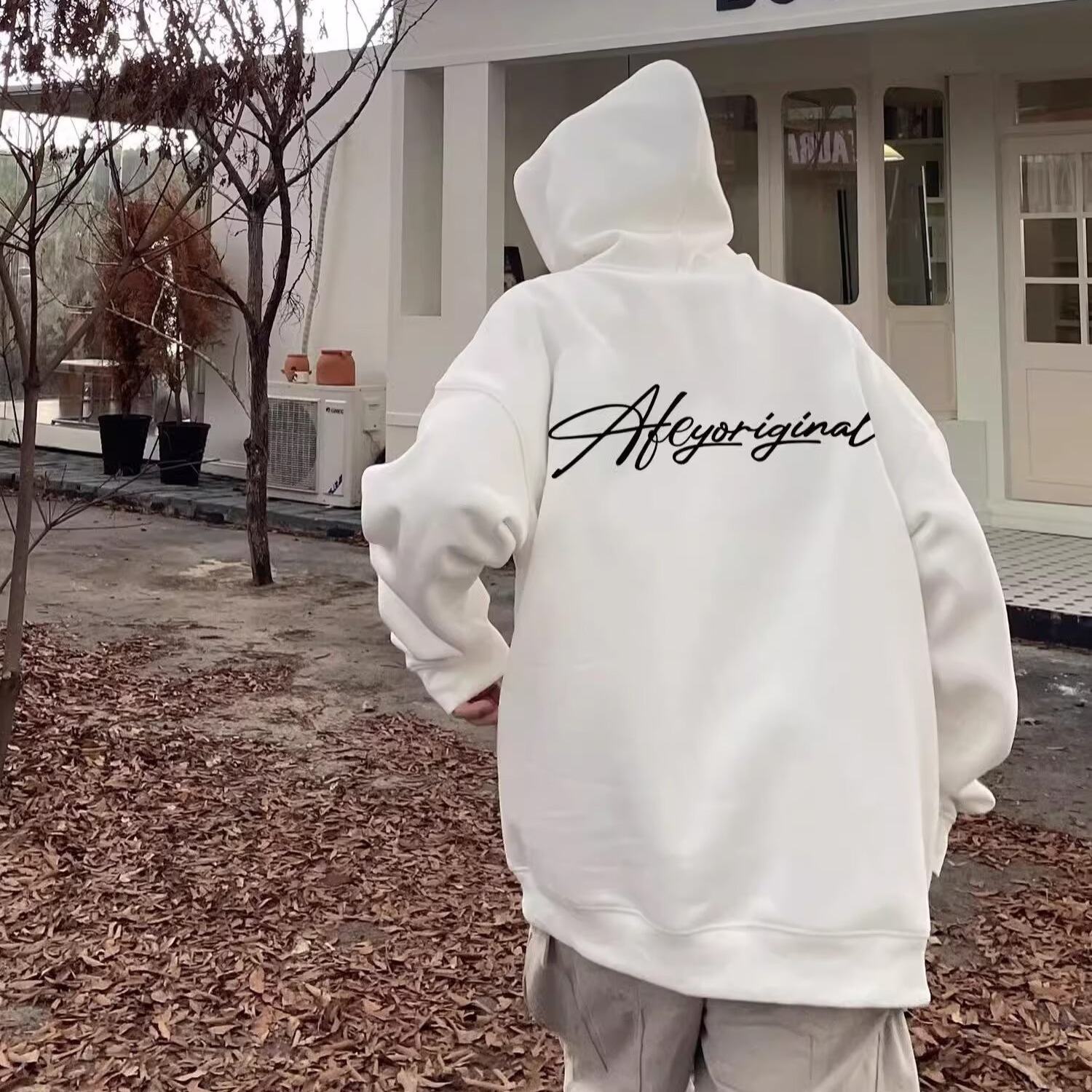 American high street letter print sweatshirt men's new heavy casual high-end long-sleeved hoodie